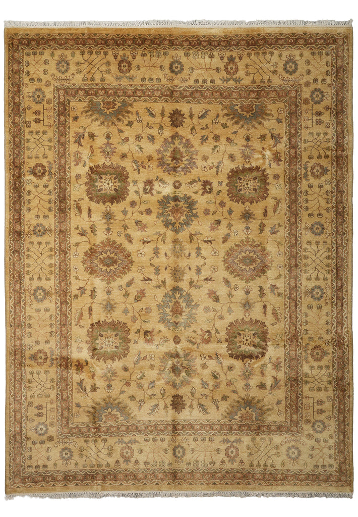 8 x 10.3 New Handmade Agra Rug Natural Wool #F-6523