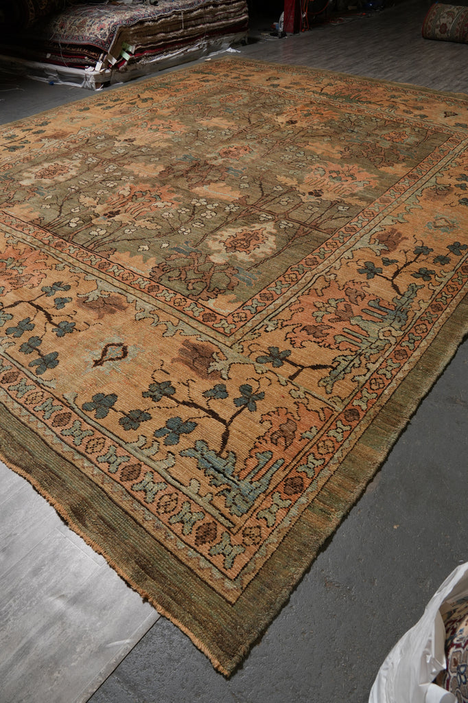 13 x 16.7 Oushak Large Rug Green Perfect Condition #PIX-6887