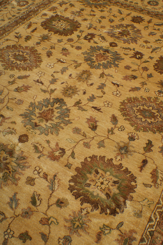 8 x 10.3 New Handmade Agra Rug Natural Wool #F-6523