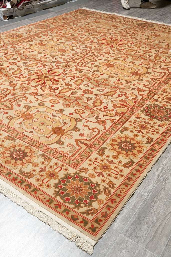 9 x 12 New Chobi Handmade Pakistan Rug Beige Gold #F-4235