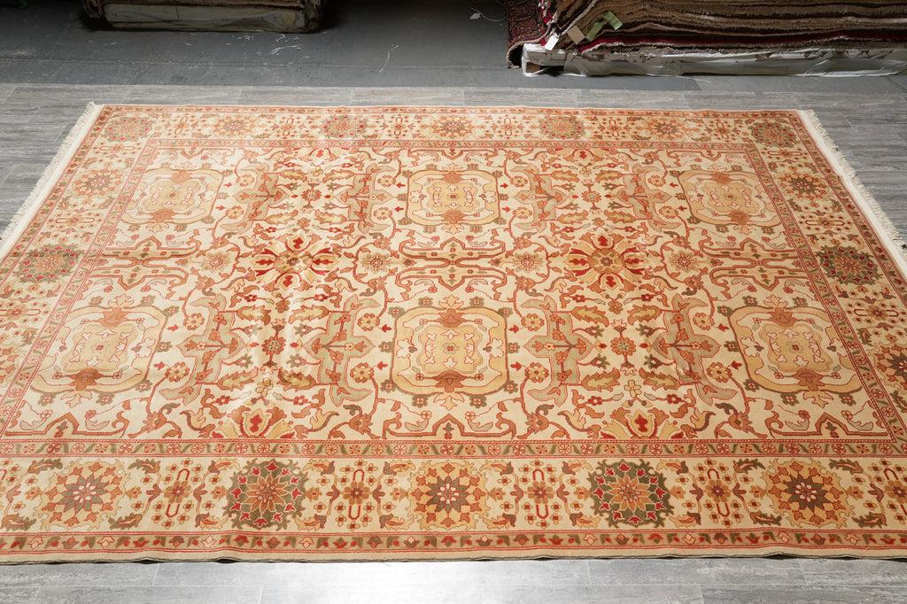 9 x 12 New Chobi Handmade Pakistan Rug Beige Gold #F-4235