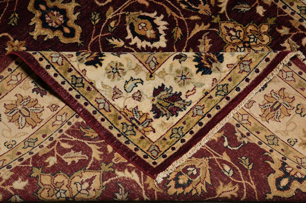 6 x 9 Rich Burgundy Quality Natural Silky Wool Hand-Knotted Zigler Chobi Rug #B-73624