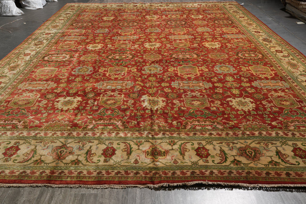 14 x 19.5 Large Beautiful Oversize Handmade Agra Rug #PIX-16197