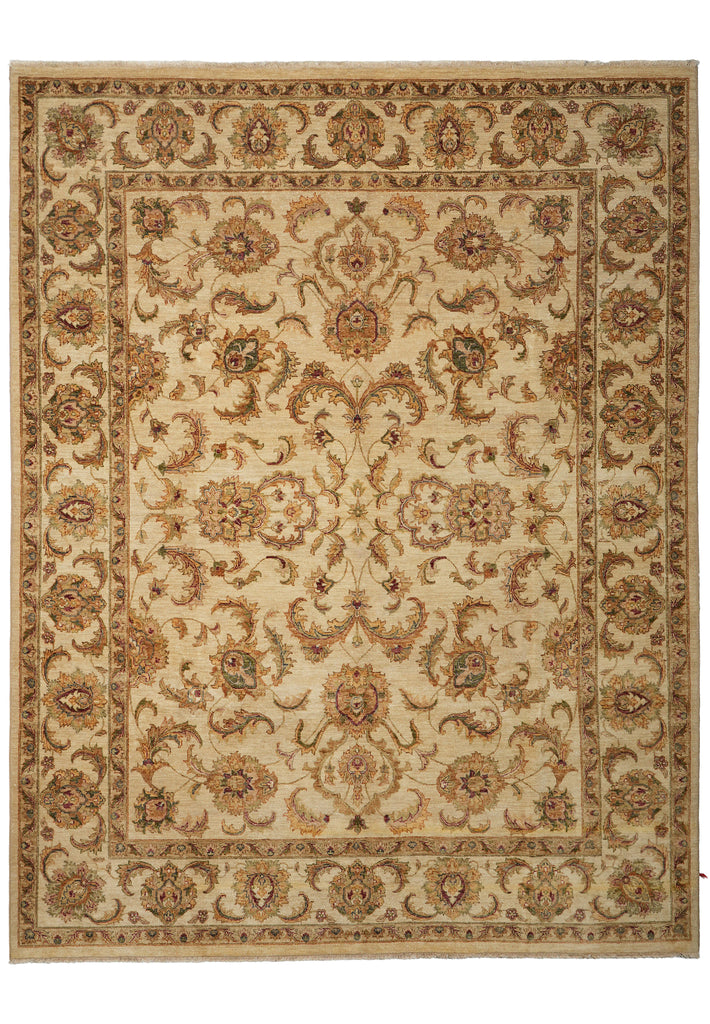 8 x 10 Neutral Beige Gold Dense Natural Wool Rug #B-72525