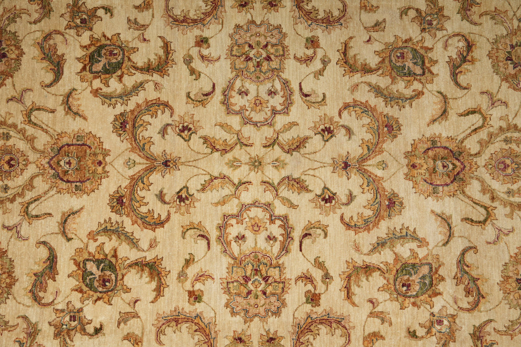 8 x 10 Neutral Beige Gold Dense Natural Wool Rug #B-72525