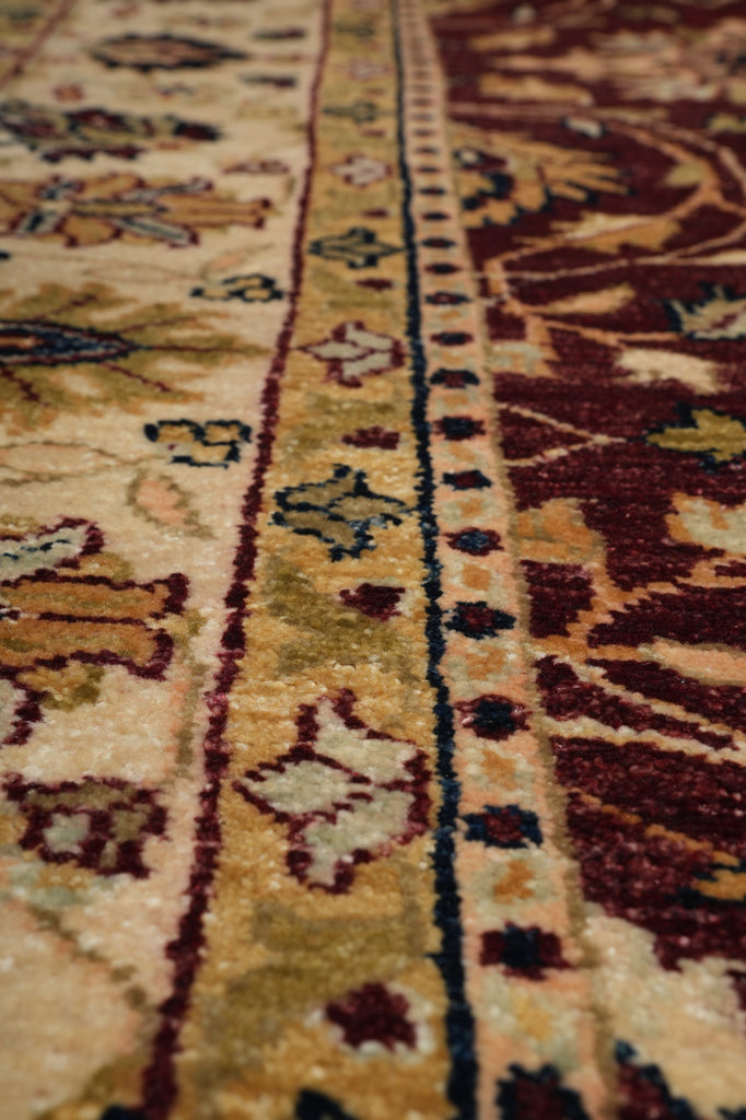 6 x 9 Rich Burgundy Quality Natural Silky Wool Hand-Knotted Zigler Chobi Rug #B-73624