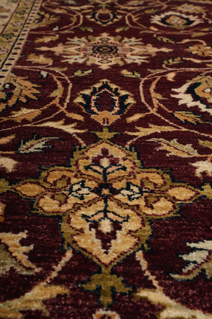 6 x 9 Rich Burgundy Quality Natural Silky Wool Hand-Knotted Zigler Chobi Rug #B-73624
