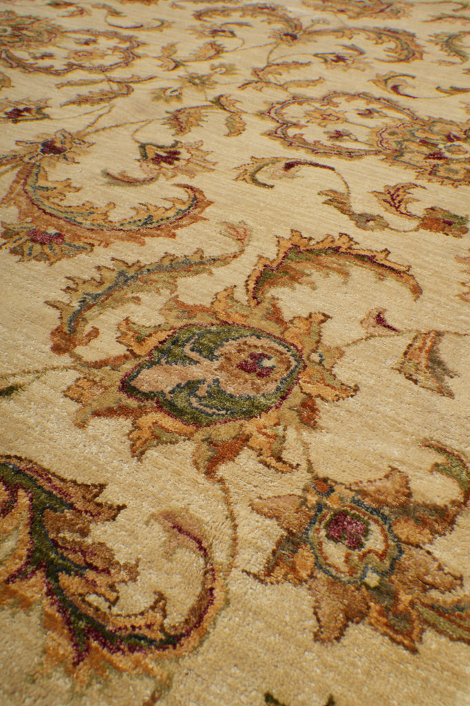 8 x 10 Neutral Beige Gold Dense Natural Wool Rug #B-72525