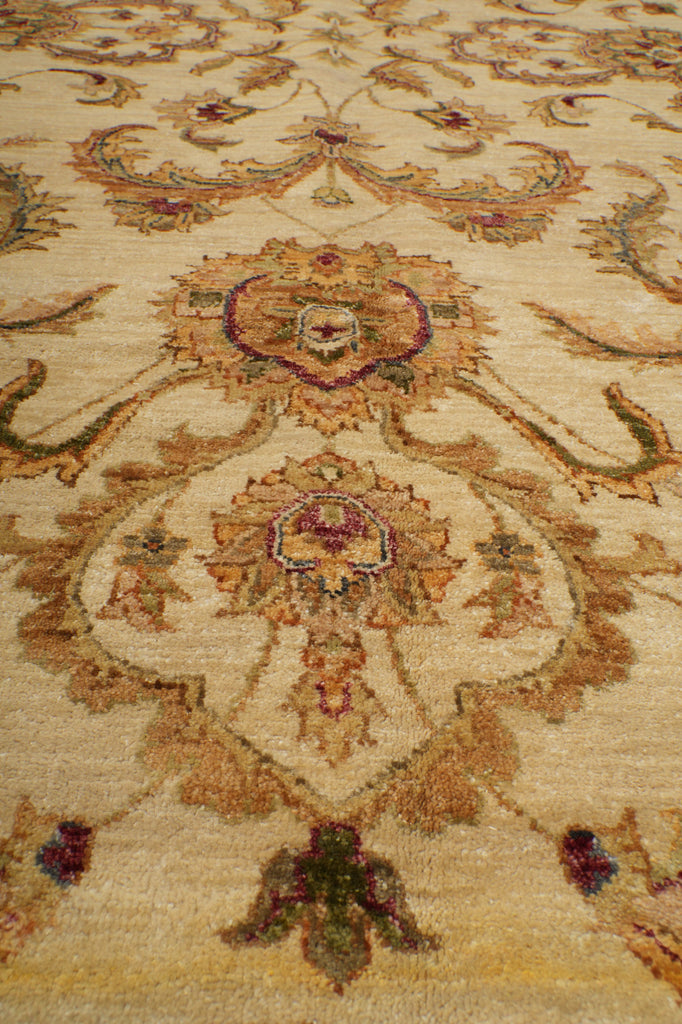 8 x 10 Neutral Beige Gold Dense Natural Wool Rug #B-72525