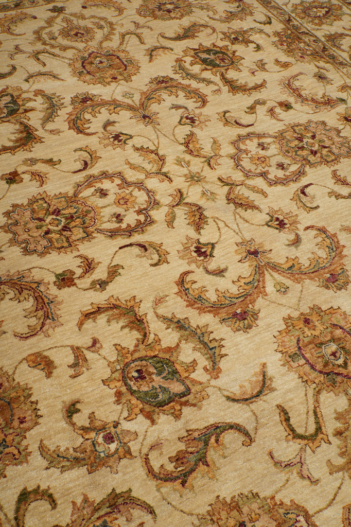 8 x 10 Neutral Beige Gold Dense Natural Wool Rug #B-72525