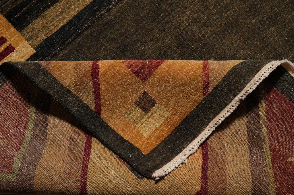 12 x 14.6 Quality Hand-Knotted Cotemporary Gabbeh Rug Black #PIX-805-30