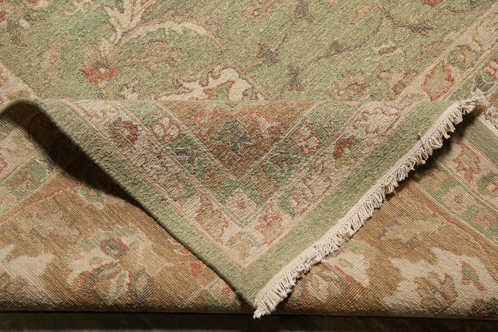 8.10 x12 Light Green Handmade Sumak Flat weave Soozani Rug #F-4237