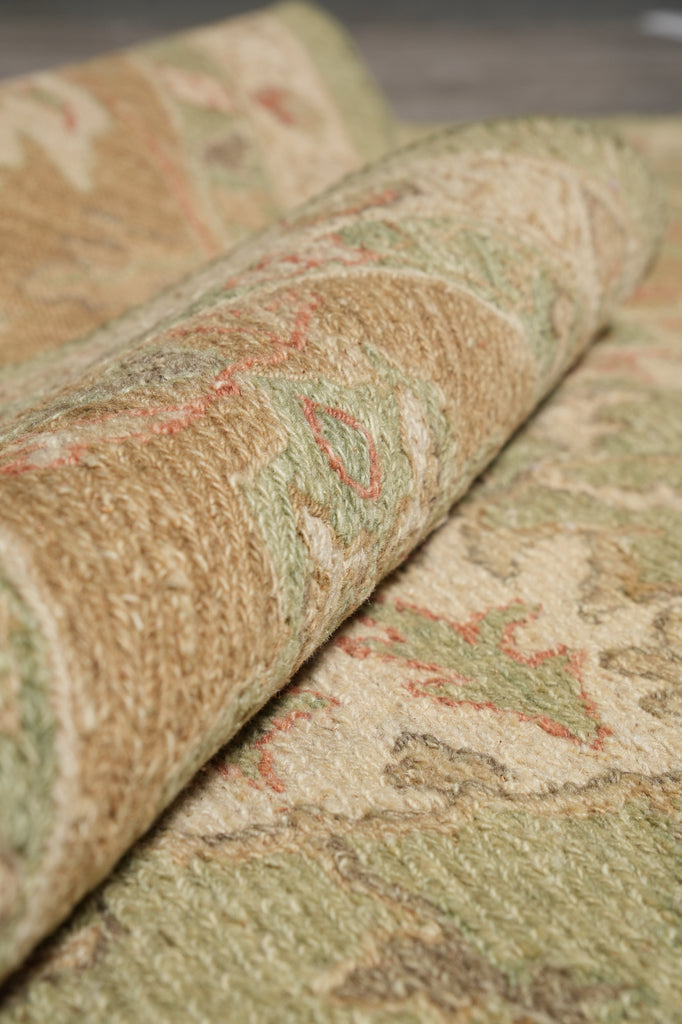 8.10 x12 Light Green Handmade Sumak Flat weave Soozani Rug #F-4237