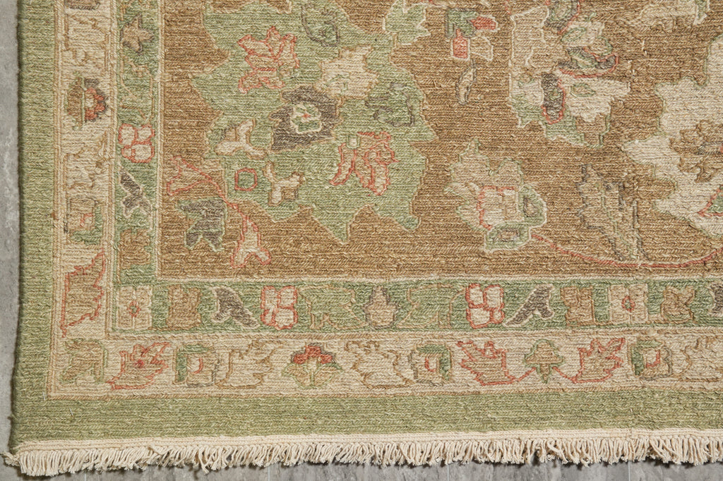 8.10 x12 Light Green Handmade Sumak Flat weave Soozani Rug #F-4237