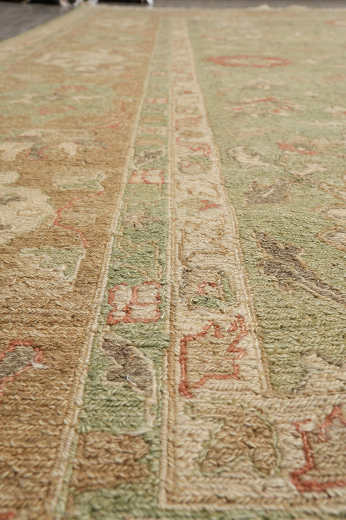 8.10 x12 Light Green Handmade Sumak Flat weave Soozani Rug #F-4237