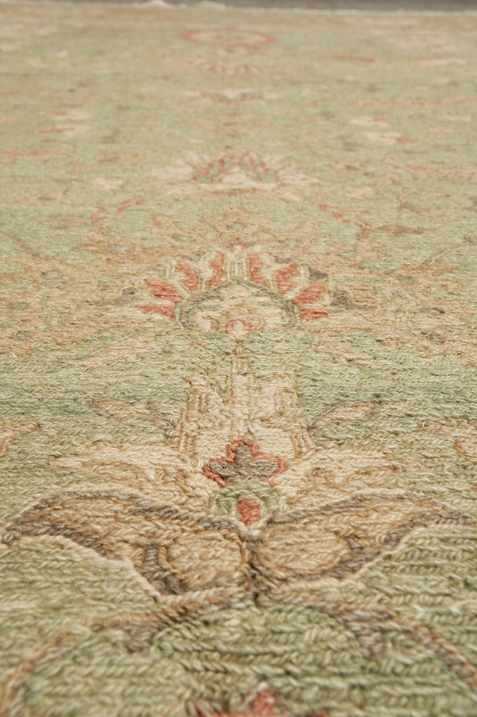 8.10 x12 Light Green Handmade Sumak Flat weave Soozani Rug #F-4237