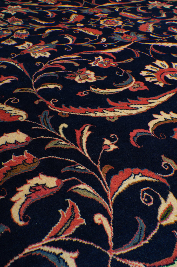 6.9 x 10 Navy Blue Fine Persian Sarouk Lilihan Rug 72723