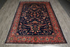 Load image into Gallery viewer, 6.9 x 10 Navy Blue Fine Persian Sarouk Lilihan Rug 72723