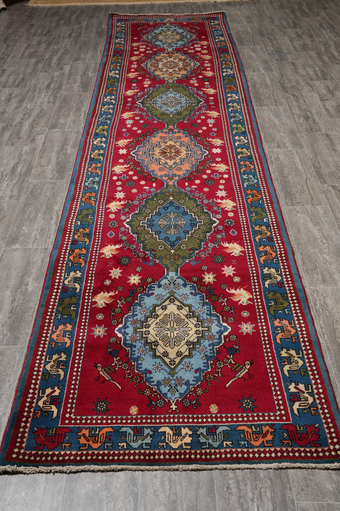3.4 x 15.5 Old Persian Tabriz Runner rug #F-4508