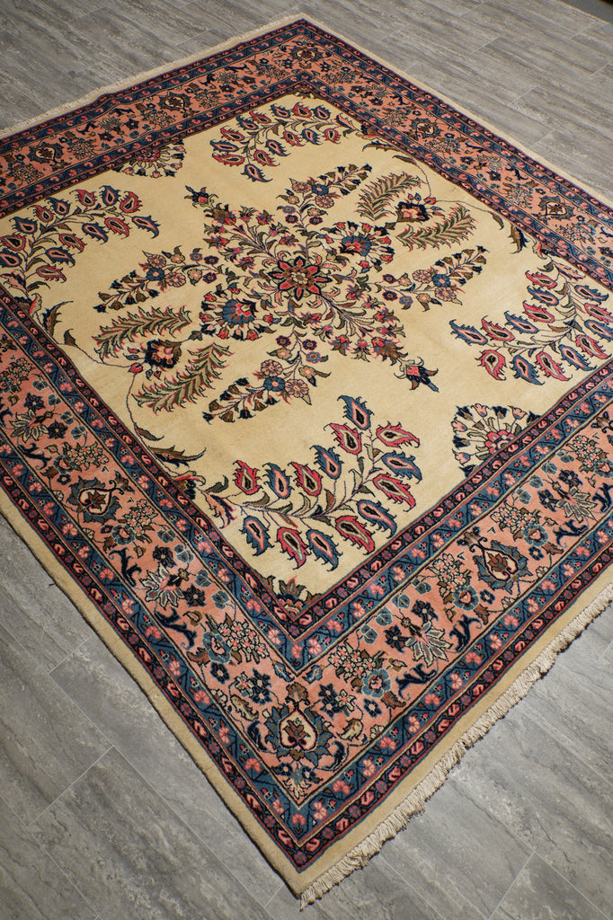 7 x 7.7 Square Persian Sarouk Rug #B-72433