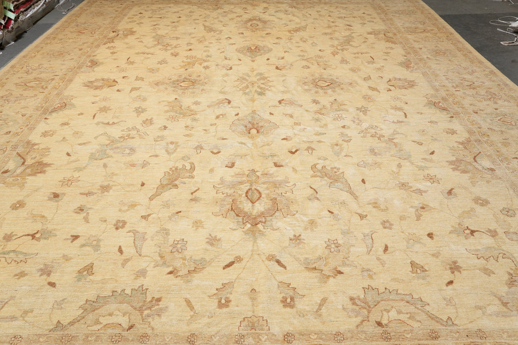 9.9 x 13.4 Nice Quality Chobi Peshawar Rug Happy Warn Colors #PIX-15456