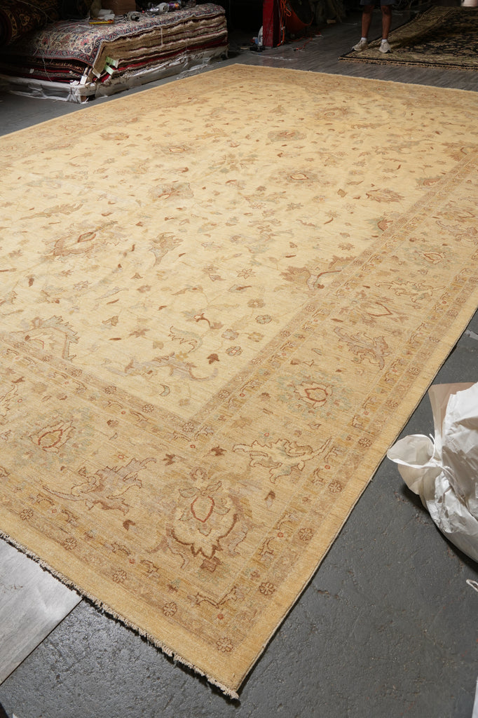 9.9 x 13.4 Nice Quality Chobi Peshawar Rug Happy Warn Colors #PIX-15456