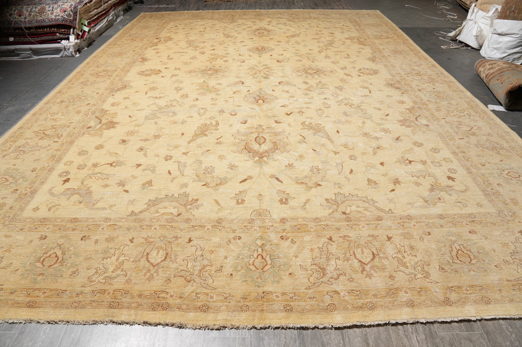 9.9 x 13.4 Nice Quality Chobi Peshawar Rug Happy Warn Colors #PIX-15456