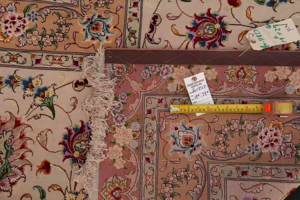 19.6 x 29.6 HANDMADE Amazing Rare Rug Super Fine 500 KPSI Wool and Silk 70 Raj Persian Tabriz Rug Mansion Oversize SIGNED Best of The Best ONE OF A KIND Iran #PIX-11827