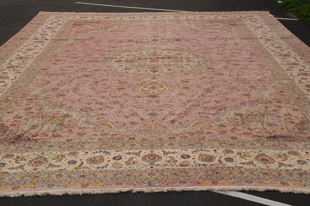 19.6 x 29.6 HANDMADE Amazing Rare Rug Super Fine 500 KPSI Wool and Silk 70 Raj Persian Tabriz Rug Mansion Oversize SIGNED Best of The Best ONE OF A KIND Iran #PIX-11827