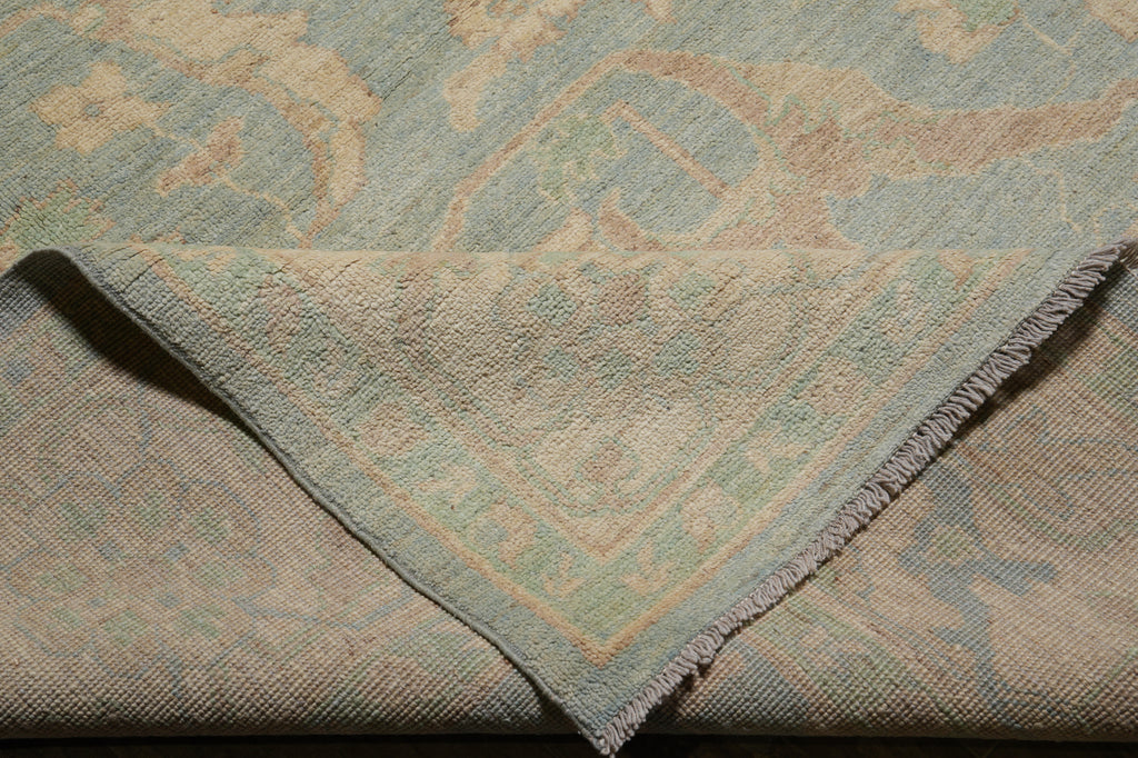 9 x 11 New Handmade Chobi Peshawar Rug Aqua Blue Green #F-4240