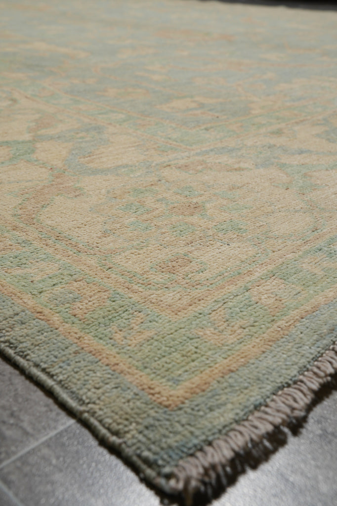 9 x 11 New Handmade Chobi Peshawar Rug Aqua Blue Green #F-4240