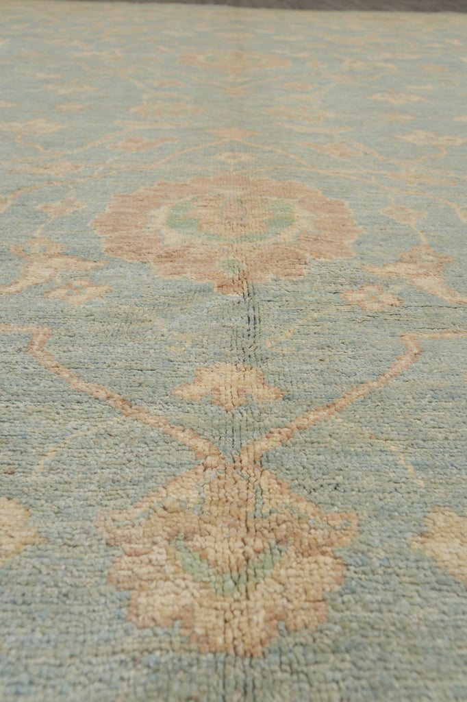 9 x 11 New Handmade Chobi Peshawar Rug Aqua Blue Green #F-4240