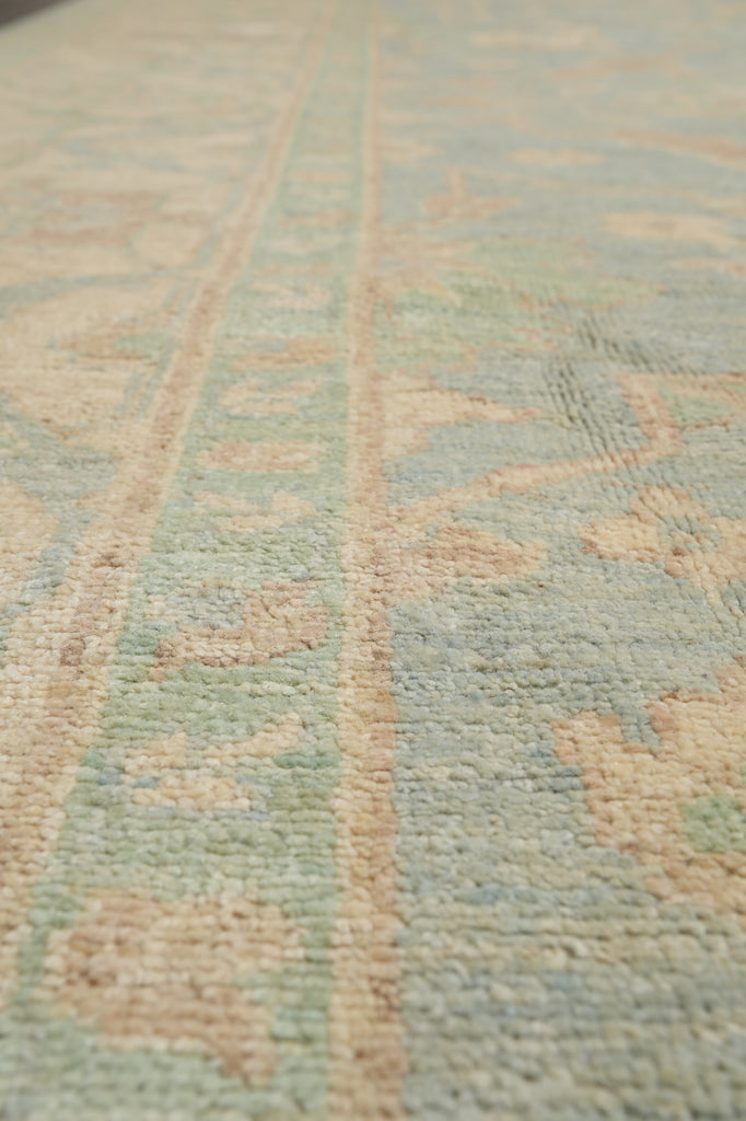 9 x 11 New Handmade Chobi Peshawar Rug Aqua Blue Green #F-4240