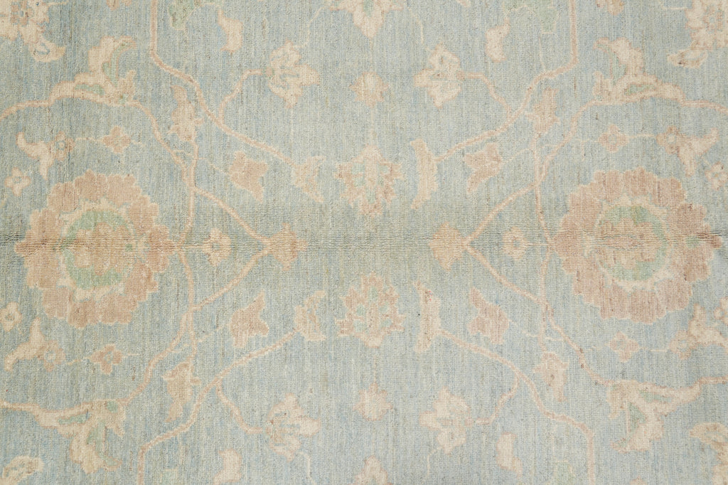 9 x 11 New Handmade Chobi Peshawar Rug Aqua Blue Green #F-4240