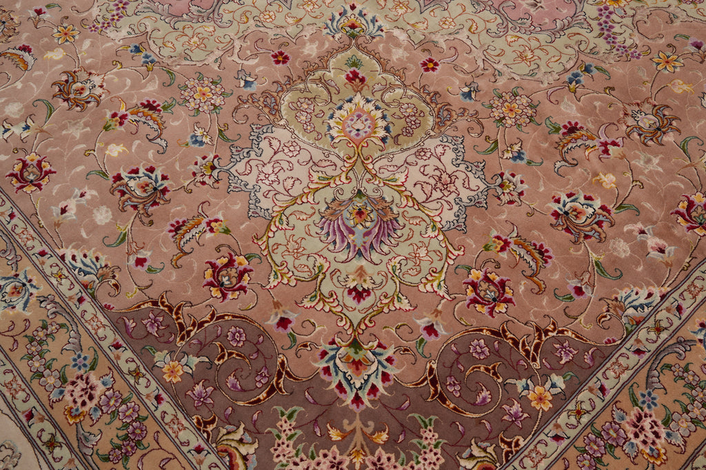 19.6 x 29.6 HANDMADE Amazing Rare Rug Super Fine 500 KPSI Wool and Silk 70 Raj Persian Tabriz Rug Mansion Oversize SIGNED Best of The Best ONE OF A KIND Iran #PIX-11827
