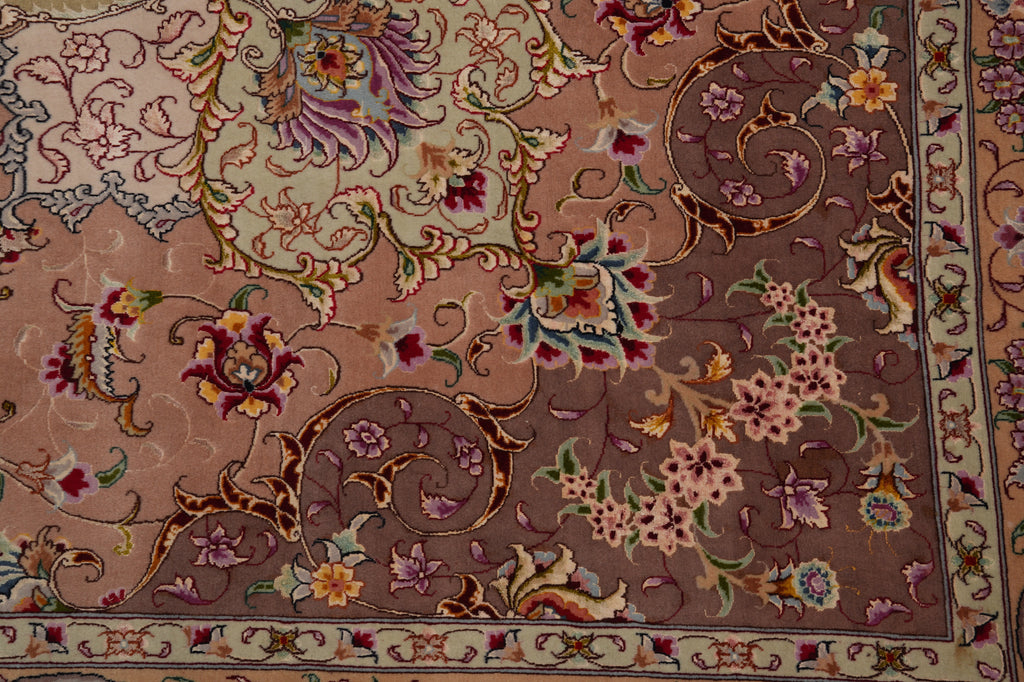 19.6 x 29.6 HANDMADE Amazing Rare Rug Super Fine 500 KPSI Wool and Silk 70 Raj Persian Tabriz Rug Mansion Oversize SIGNED Best of The Best ONE OF A KIND Iran #PIX-11827