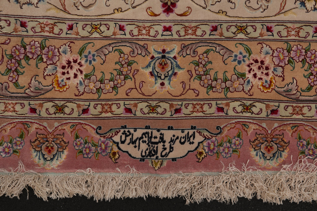 19.6 x 29.6 HANDMADE Amazing Rare Rug Super Fine 500 KPSI Wool and Silk 70 Raj Persian Tabriz Rug Mansion Oversize SIGNED Best of The Best ONE OF A KIND Iran #PIX-11827
