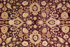 Load image into Gallery viewer, Close-up of a patterned fabric with floral and geometric designs in brown and beige.