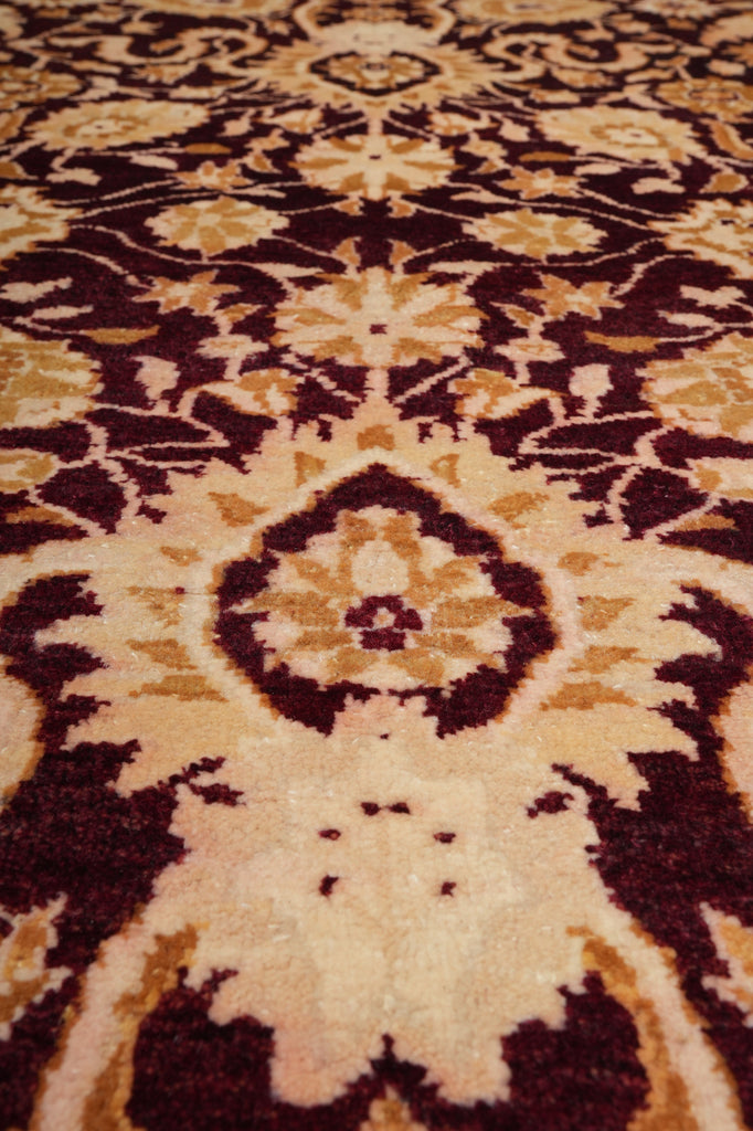 Close-up of a patterned rug with intricate design