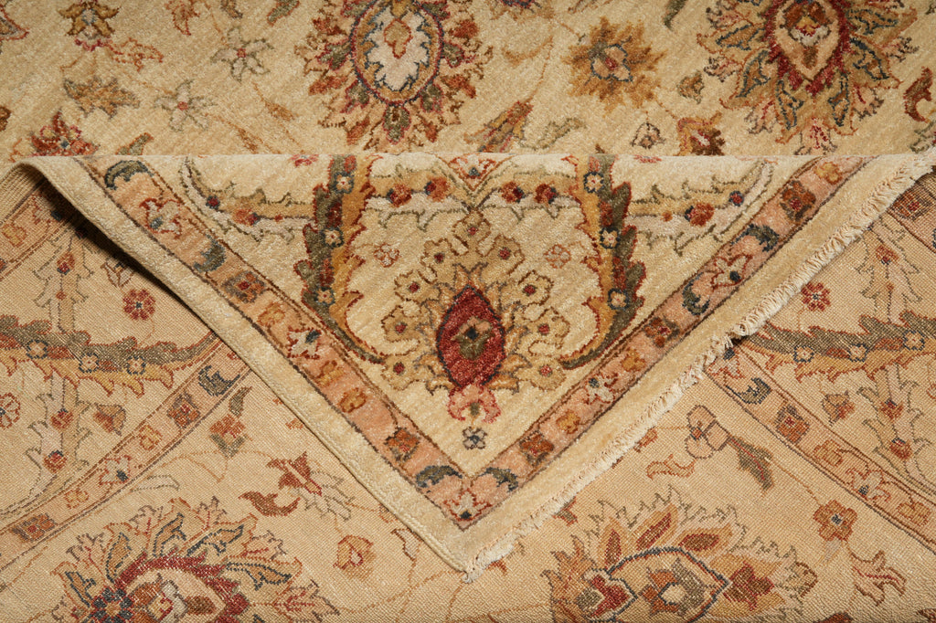 6.6 x 9.7 Quality Natural Wool Hand-Knotted Chobi Peshawar Rug Happy Warm Neutral Colors #B-73637