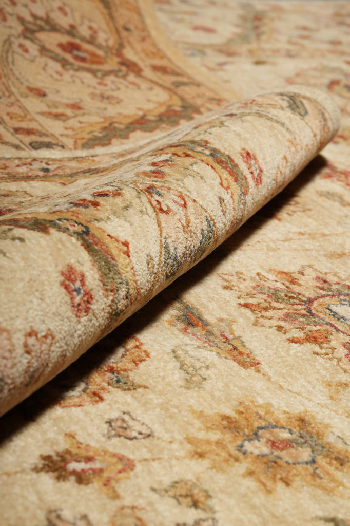 6.6 x 9.7 Quality Natural Wool Hand-Knotted Chobi Peshawar Rug Happy Warm Neutral Colors #B-73637
