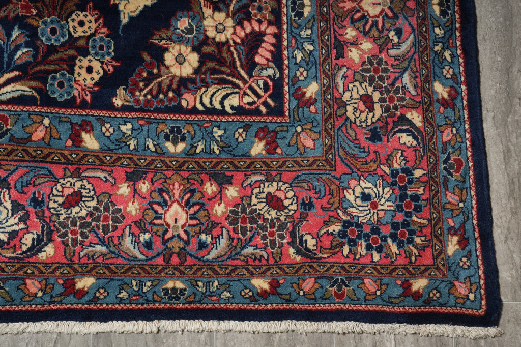 7 x 10.4 White Ivory Semi Antique Persian Sarouk Rug #B-72243
