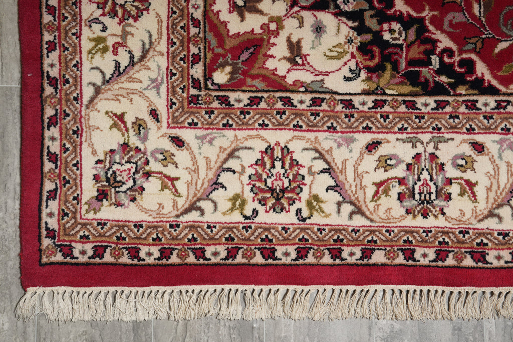 6.7 x 9.5 Hand-Knotted Jaipur Kashan Rug #PIX-9399