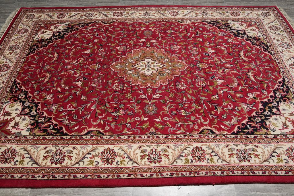 6.7 x 9.5 Hand-Knotted Jaipur Kashan Rug #PIX-9399