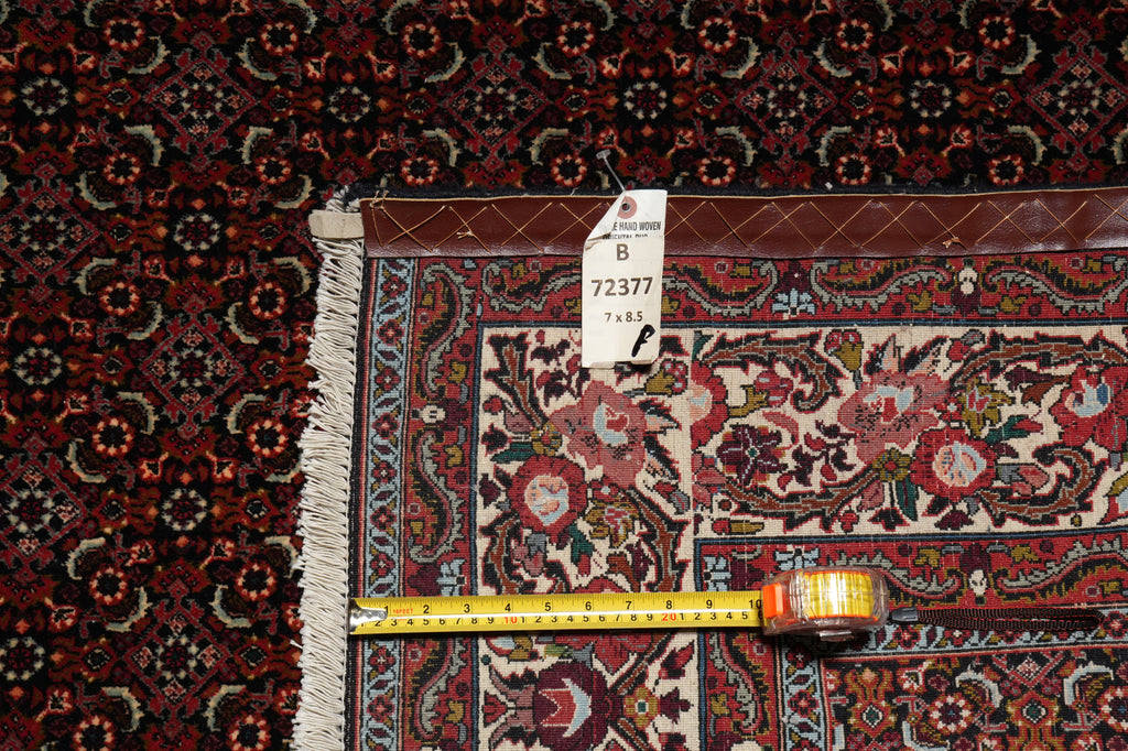 7 x 8.5 Squarish Quality Persian Bijar Rug Royal Blue Herati #B-72377