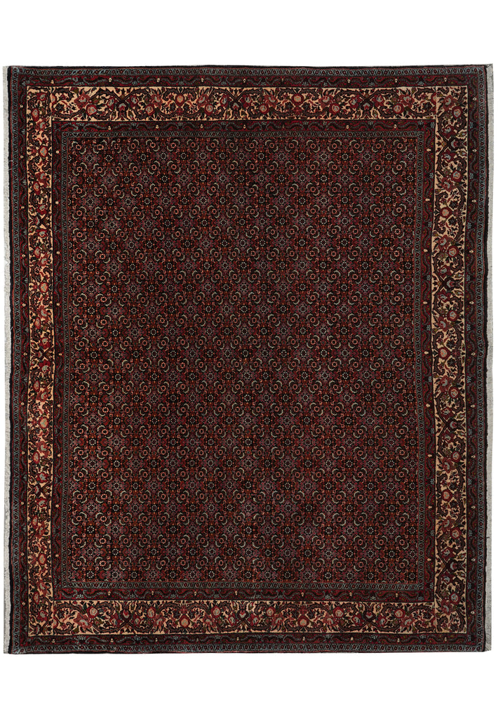 7 x 8.5 Squarish Quality Persian Bijar Rug Royal Blue Herati #B-72377