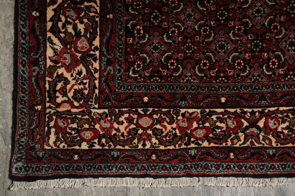 7 x 8.5 Squarish Quality Persian Bijar Rug Royal Blue Herati #B-72377