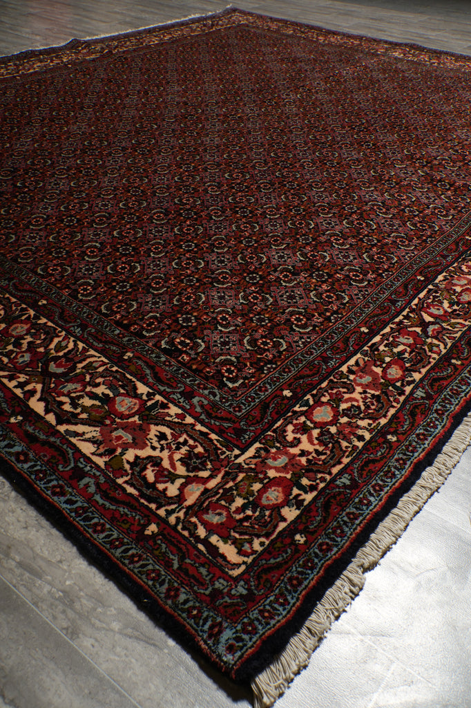 7 x 8.5 Squarish Quality Persian Bijar Rug Royal Blue Herati #B-72377