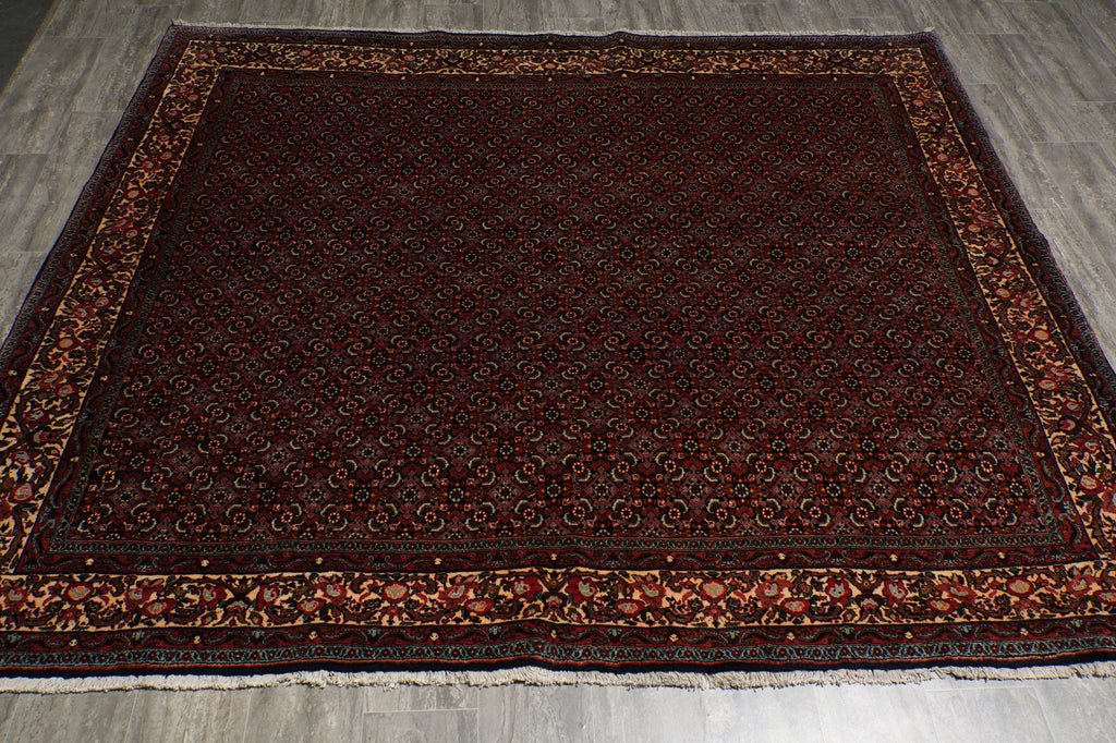 7 x 8.5 Squarish Quality Persian Bijar Rug Royal Blue Herati #B-72377