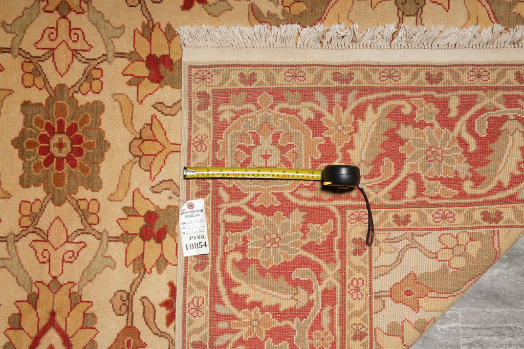 5.10 x 8.7 New Hand-knotted Oushak Rug Beige Coral #PIX-18854